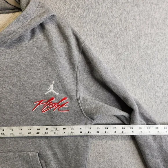 Jordan Hoodie Mens M Gray Flight Air Essentials Fleece Pullover Jumpman - Picture 10 of 14
